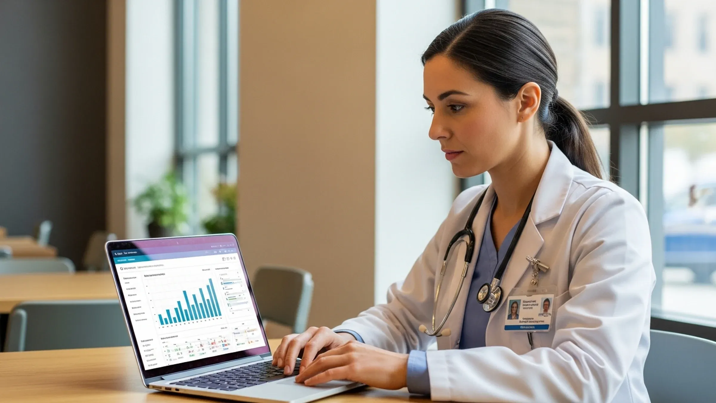 Best cities for anesthesia jobs: bright downtown medical district with a modern hospital and city life