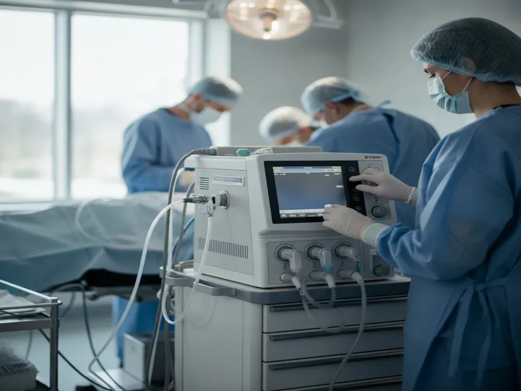 CAA scope of practice: CAA adjusting an anesthesia delivery machine during surgery