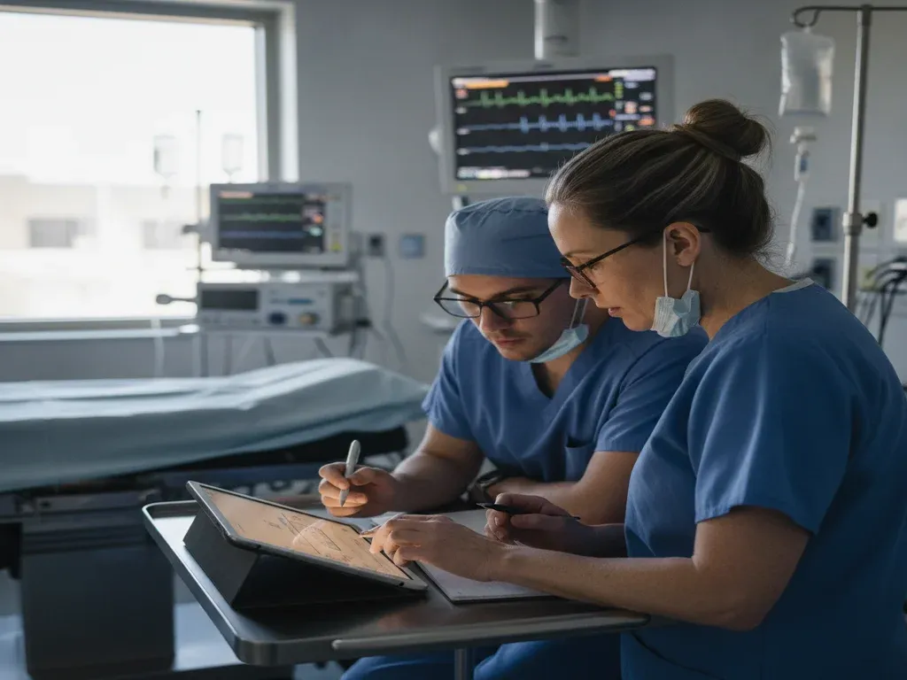 CAA scope of practice: anesthesiologist and CAA reviewing a patient anesthetic plan together