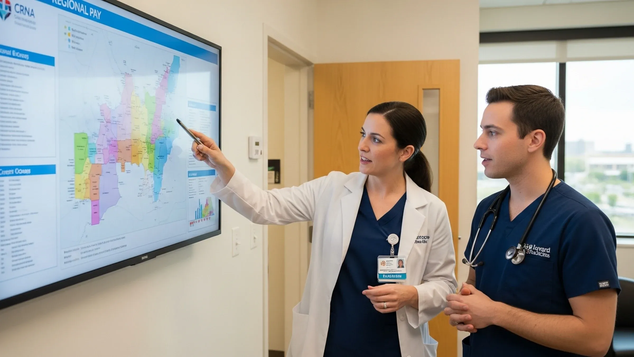 CRNA salary in Florida: coastal Florida medical center exterior under sunshine