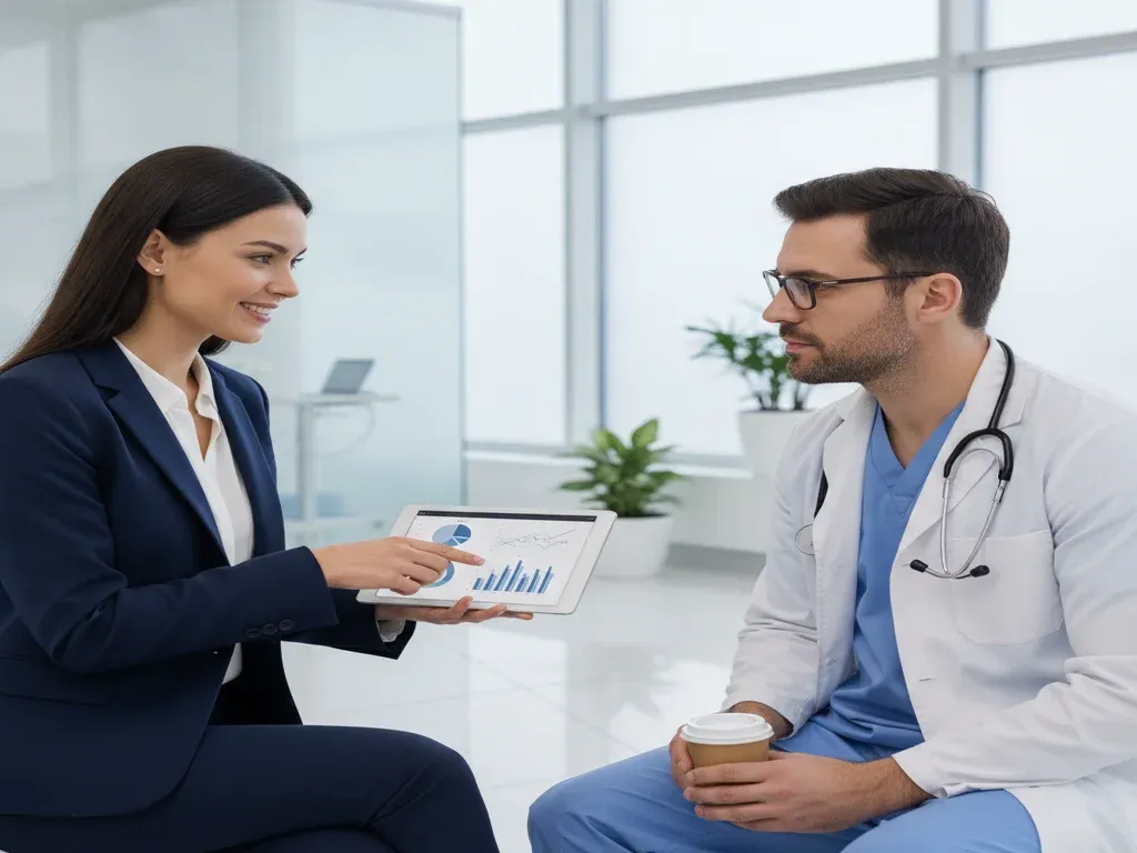 CRNA student loan forgiveness: financial advisor explaining loan forgiveness options to a healthcare professional