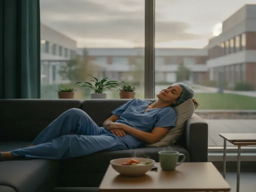Is anesthesia stressful: anesthesia provider decompressing in a quiet hospital break area after a shift